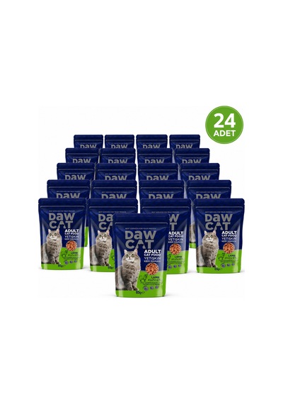 Daw Cat Kuzu Etli Yetişkin Kedi Yaş Maması 85 Gr 24 Adet