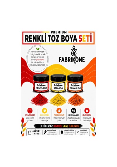 3'lü Set Premium Parafin Soya Wax Toz Mum Boyası Hobi Seti - 10 Cc Kırmızı, Sarı, Turuncu Bkfab3ksrt10g Çok Renkli