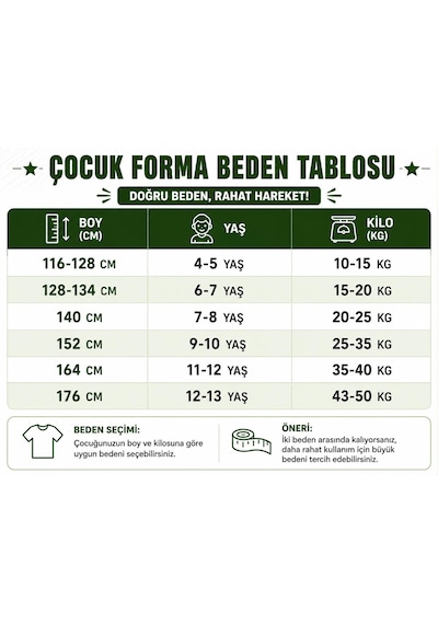 Yenteks Türkiye Uğurcan 23 Numara Çocuk Kaleci Forması 4 Parça Açık Yeşil