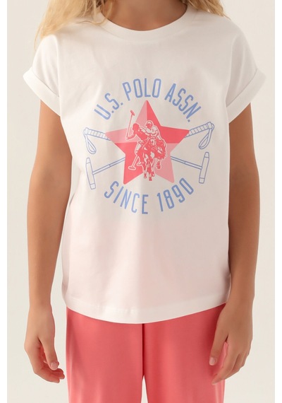 U.s. Polo Assn Kız Çocuk Krem Pijama Takımı 5274-43268 Krem