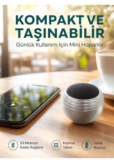 Kablosuz Mini Hoparlör Şarjlı Tws Destekli Kompakt Ses Sistemi Yeni Nesil - Lisinya