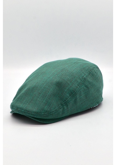 Külah Erkek Dokulu London Kasket Yeşil Flat Cap Şapka - Standart Yeşil