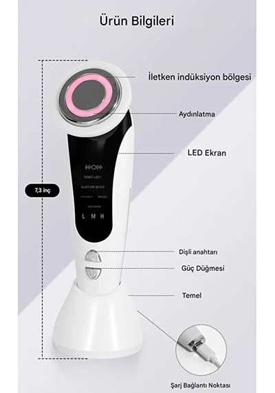 Şarjlı Boyun Ve Yüz Masaj Sıkılaştırıcı Cihaz 7 Mod Kolajen S