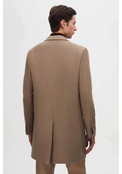 D's Damat Ds Damat Regular Fit Bej Mono Yaka Kaşe Kaban 5HF08ORT10000 Bej