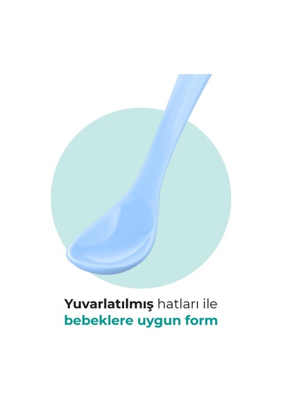 Mamajoo Ergonomik Beslenme Kaşık Seti Powder Blue & Beyaz, 6 Ay+ İkili - Saklama Kabı