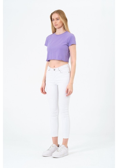 Kadın Kısa Kollu Oversize Crop Çok Renkli