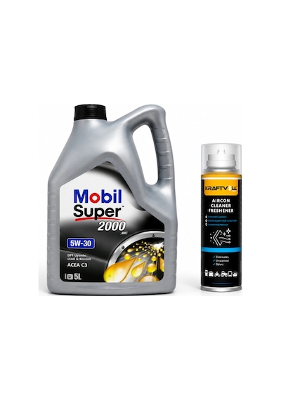 Mobil Süper 2000 XE Acea C3 5W-30 Dpf Motor Yağı 5 L + Klima Bombası 200 ML