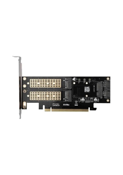 Wozlo Pcı Express Pcı-e 3.0 & Çift Sata Ngff Nvme Msata M-key B/m-key Ssd Kart Adaptörü 3'ü 1 Arada