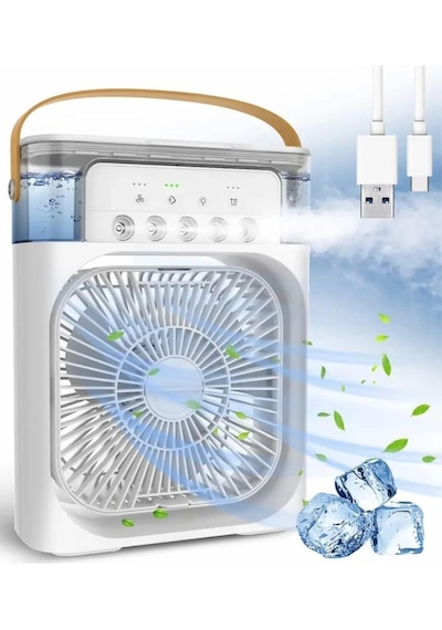 Blic Bwfn10 Beyaz Buzlu Vantilatör Mini Fan 5 Spreyli Su Püskürtmeli 600 Ml Buhar Makinesi Nemlendir