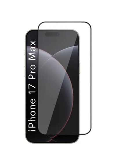 Apple Uyumlu   iPhone 17 Pro Max Tam Kaplayan Premium Ekran Koruyucu Cam Anti-static Özellikli Siyah Çerçeveli