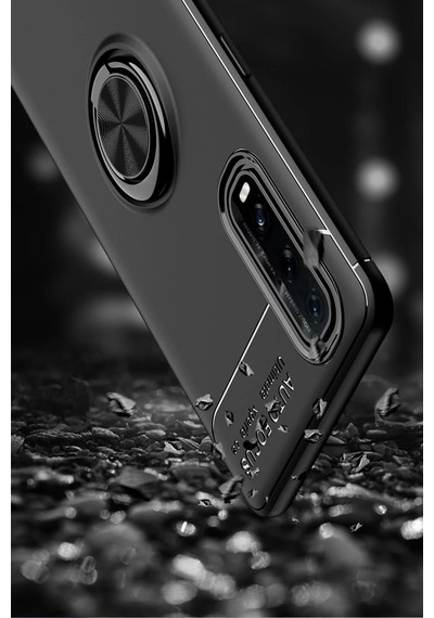 Gld-spt- Newface Oppo Find X2 Kılıf Range Yüzüklü Silikon - Mavi