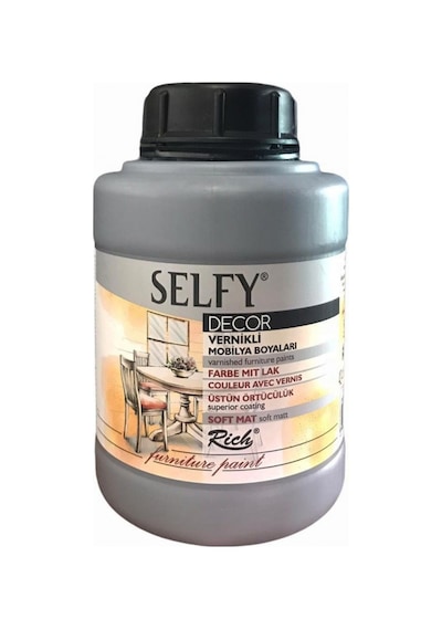 Rich Selfy Decor Vernikli Mobilya Boyası 1250Cc N:872 Antrasit