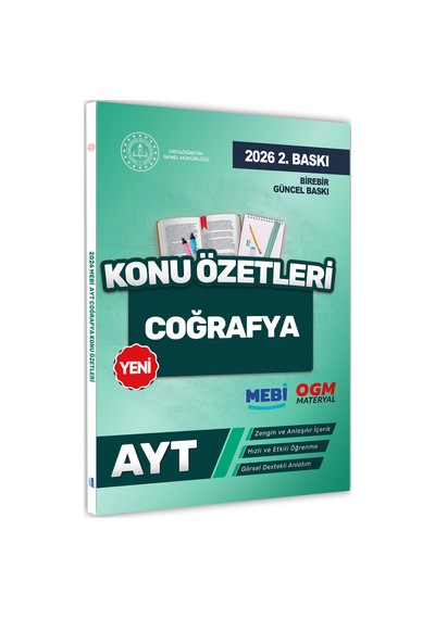 2026 YKS-AYT MEBİ-OGM Coğrafya Pratik Konu Özet Kitabı RENKLİ A4 Boyut Görsel Destekli BASKI ÜCRETİ