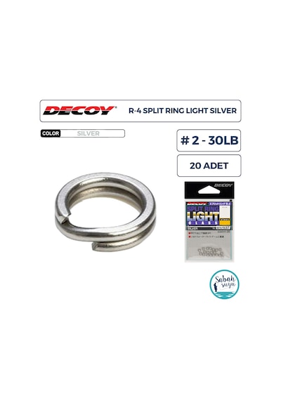 Decoy R-4 Split Ring Halka Light Silver 2 30lb 20 Adet