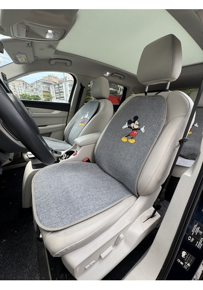 Terletmez Keten Mickey Mouse Oto Koltuk Minderi 7 Parça - Desenli Cepli Mickey Mouse Seti