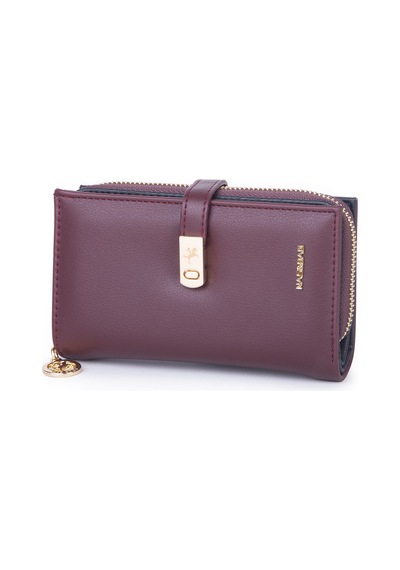 Nas Bag Kadın Orta Boy Kartlık Kağıt Para Ve Bozuk Para Tasarımına Sahip Bordo Dona 16x9 Cm