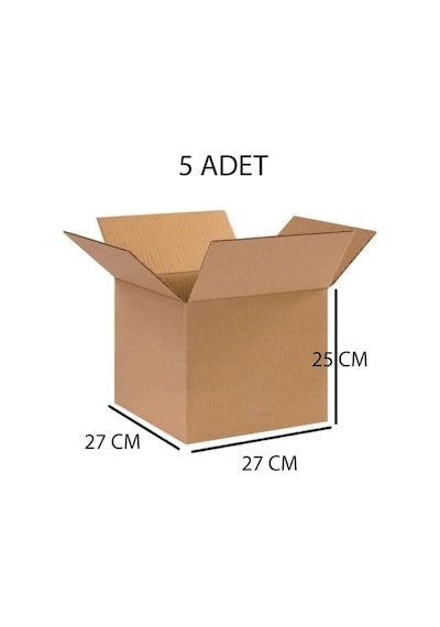 Kutu Boş Karton Koli Tasıma Kolisi 27x27x25 Orta Boy 5 Li Adet 27 X 27 X 3