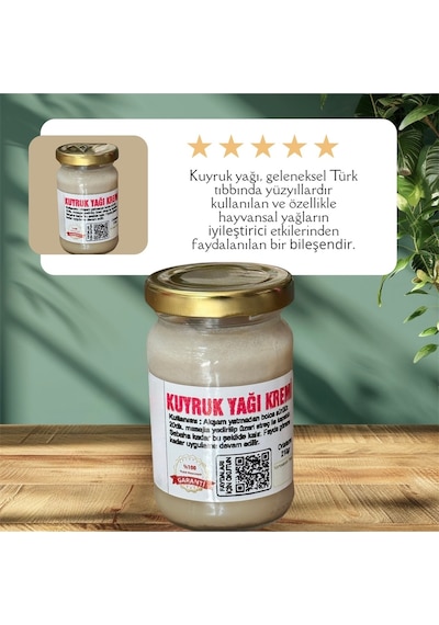 Kuyruk Yağı Kremi %100 El Yapımı  Ve Kas nı Hafifletmesine Yardımcı Brüt 200 Gr