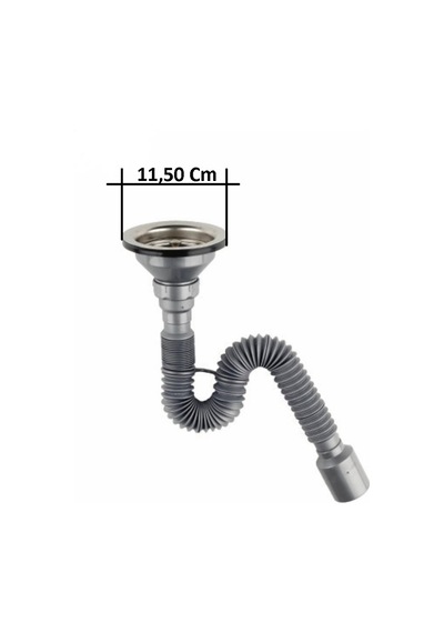 Çöpmak Evye Sifonu Flexi Gövde Sifonu Tahliye  50Mm Gri