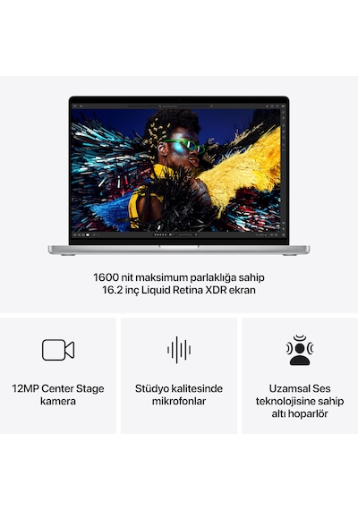 Apple Macbook Uyumlu Pro MX2T3TU/A M4 Pro 24 GB 512 GB SSD 16.2" MacOS Dizüstü Bilgisayar