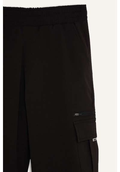 Defacto Standart Fıt Elastik Bel Dokuma Siyah Jogger H8609ax26spbk81 Siyah-bk81