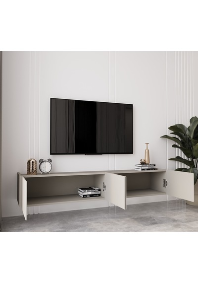 Capella Kumtaşı Rengi Mdf 4 Kapak Duvara Monte 160 Cm Tv Ünitesi