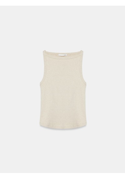 Dilvin 32892 Halter Yaka Top-bej Melanj