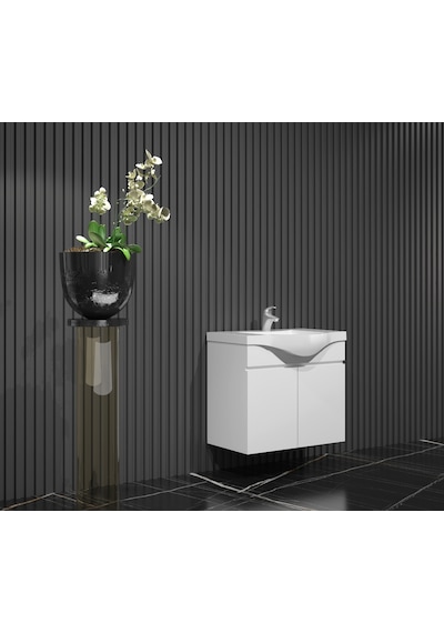 Yıldız 55 Banyo Alt Dolap Beyaz Mdf Beyaz