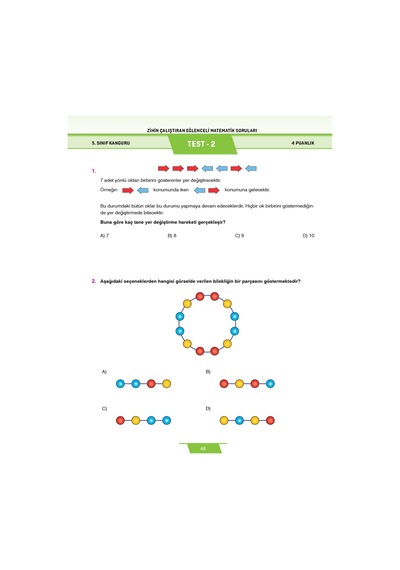 5. Sınıf Zihin Çalıştıran Eğlenceli Kanguru Matematik Soruları