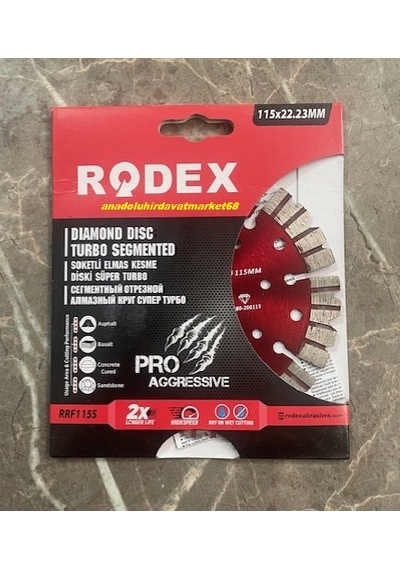 Rdx Pro 115mm Elmas Beton Kesme Diski Taş Seramik Tuğla Granit Kesici Elmas Turbo2x