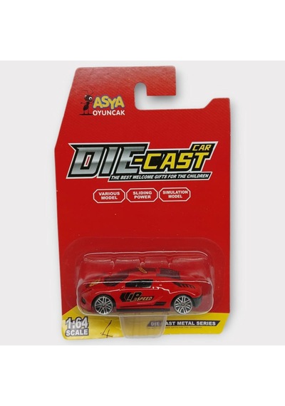 Metal Mini Arabalar 8 Cm - Kırmızı - 4 Lisinya Çok Renkli