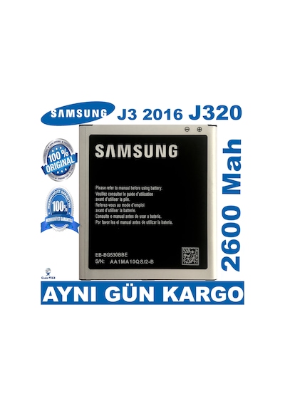 Samsung Uyumlu Galaxy J3 2016 J320 Batarya 2600 Mah Eb-Bg530Bbe