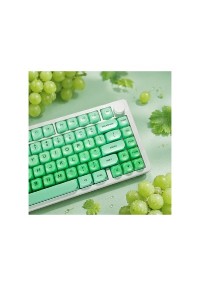 Leaven 128 Tuş Pbt Keycap Seti - Retro Yuvarlak Moa Profil Cherry Mx Uyumlu Klavye Tuşları - Turkuaz