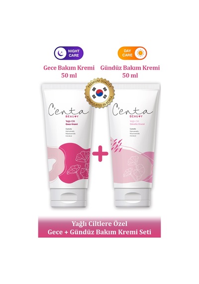 C'enta Beauty Yağlı Ciltler İçin Gece Bakım Kremi 50 ML + Gündüz Kremi 50 ML