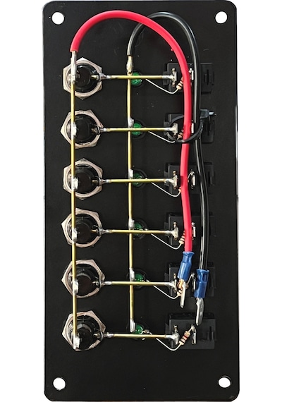 Sealux Marine 6 Anahtarlı Switch Panel Dikey 12-24V Sigorta Panel
