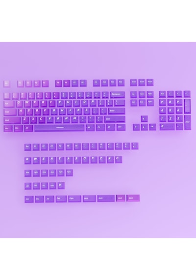 Mekanik Klavye Keycaps Rgb Şeffaf Gaming Pbt Tuş Takımı Mor
