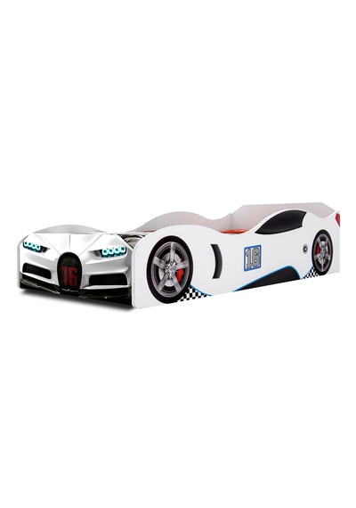 Bugattı - S1 - Arabalı Yatak - Araba Karyola , Beyaz Tek Kişilik Bugattı - S1 - Arabalı Yatak - Araba Karyola , Beyaz Tek Kişilik
