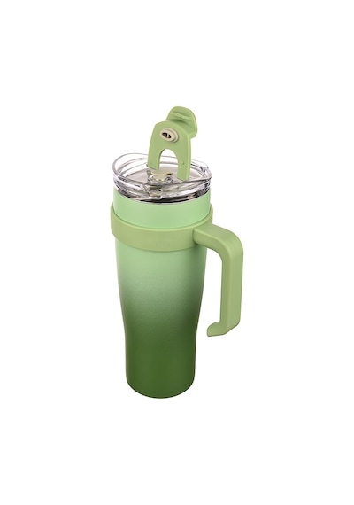 Essence Pipetli Paslanmaz Çelik Termos Bardak - 1000 Ml Haki - Yeşil