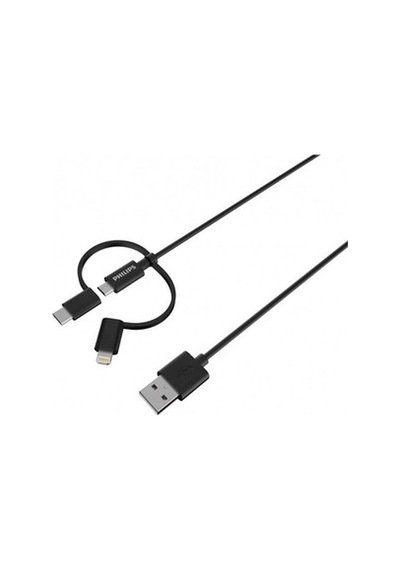 Philips DLC3104T 3in1 Micro USB - Lightining - Type-C Şarj Kablosu 1.2 M