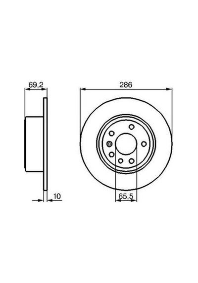 Opel Vectra B 1.6 1995-2003 Bosch Arka Disk 286mm 5 Bijon 2 Adet