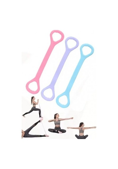Egzersiz Esnetme Direnç Lastiği 8 Şekilli Pilates Yoga Fitness Kol Bacak Omuz Çalışma Bandı Ev Sporu Çok Renkli