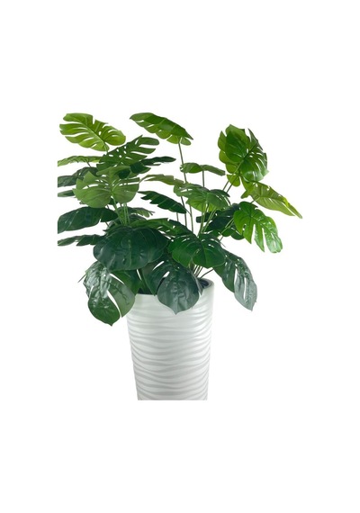 Yapay Monstera Beyaz Uzun Kumsal Vazoda 120cm 36Yaprak