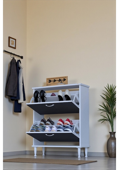 Eliusta Antrex 72 Cm Antrasit 2 Düşer Kapaklı Ayakkabılık 72x90x26 Cm Ayaklı 4 Bölmeli Ayakkabılık Antrasit Eliusta Antrex 72 Cm Antrasit 2 Düşer Kapaklı Ayakkabılık 72x90x26 Cm Ayaklı 4 Bölmeli Ayakkabılık Antrasit