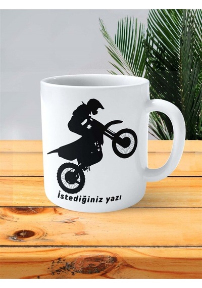 Motocross Moto Cross Baskılı Kupa Bardak Kişiye Özel Model 2 Çok Renkli