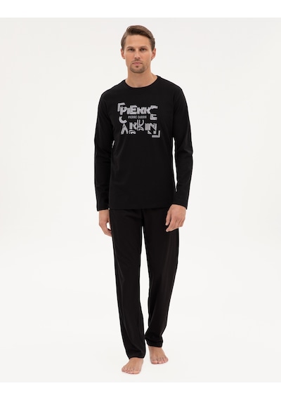 Pierre Cardin Erkek Siyah Pijama Takım 50322652-001 Siyah