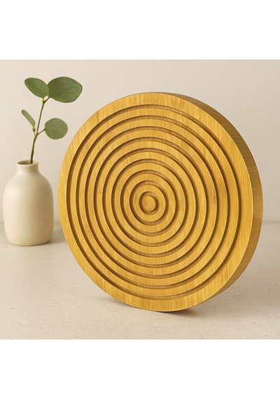 Ahşap Bambu Sunum Tepsisi 28 Cm - Çift Taraflı Çok Renkli