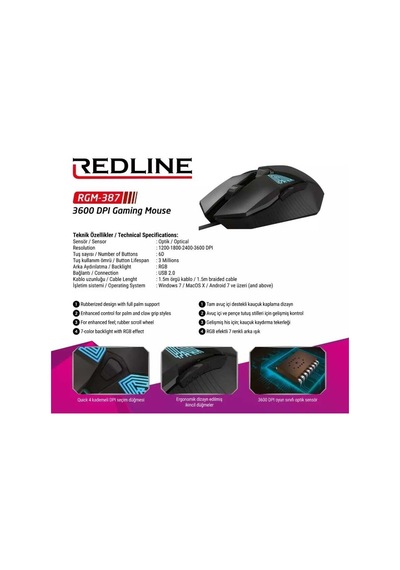 Redline RGM-387 Oyuncu Mouse RGB