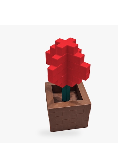 Piksel Alyum Biblo - 3d Baskı, Minecraft Esintili Kırmızı