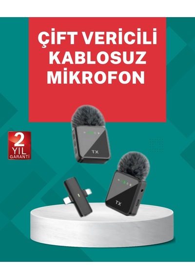 Mey Najmaddin Profesyonel Ses Kayıtları İçin 2 Li Kablosuz Yaka Mikrofon Seti Najmaddin