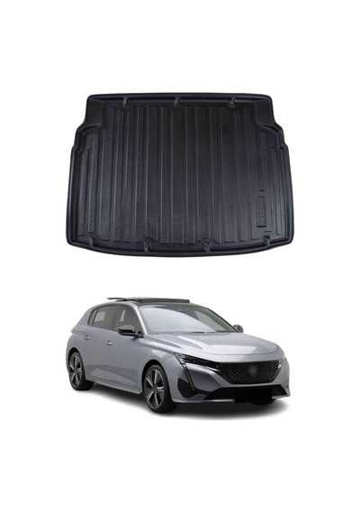 Peugeot 308 Hb 2022+ Uyumlu Araca Özel Kauçuk Tpe Bagaj Havuzu Siyah